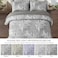 DJY Grey Quilt Set Queen Size Branch Botanical Pattern Bedspread Coverlet Set 3 Pieces Gray Floral Quilt Bedding Set Soft Lightweight Microfiber Reversible Summer Quilt Set