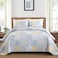Dobuyly King Size Quilt Set 3 Pieces BlueYellowGrey Patchwork Bedspreads Boho Summer Coverlet Set Soft Lightweight Microfiber Bedding Set for All Seasons 110x90