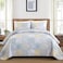 Dobuyly King Size Quilt Set 3 Pieces BlueYellowGrey Patchwork Bedspreads Boho Summer Coverlet Set Soft Lightweight Microfiber Bedding Set for All Seasons 110x90