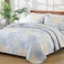 Dobuyly King Size Quilt Set 3 Pieces BlueYellowGrey Patchwork Bedspreads Boho Summer Coverlet Set Soft Lightweight Microfiber Bedding Set for All Seasons 110x90