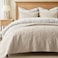 EVERGRACEHOME EVERGRACE 100 Cotton Paisley Quilt Set King Size 3 Piece Set Prewashed Lightweight Bedspread with 2 Shams Soft Breathable MatelasseStyle Quilted Coverlet Flax Beige