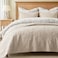 EVERGRACEHOME EVERGRACE 100 Cotton Paisley Quilt Set King Size 3 Piece Set Prewashed Lightweight Bedspread with 2 Shams Soft Breathable MatelasseStyle Quilted Coverlet Flax Beige