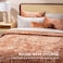 EverGrace Luxury Velvet Quilt King Size Ultra Soft Wave Crushed Velvet Bedding Set Lightweight Quilted Comforter Set for All Season Oversized Bedspread Coverlet with 2 Shams Burnt Orange