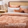 EverGrace Luxury Velvet Quilt King Size Ultra Soft Wave Crushed Velvet Bedding Set Lightweight Quilted Comforter Set for All Season Oversized Bedspread Coverlet with 2 Shams Burnt Orange