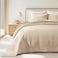 EVERGRACEHOME Cotton Sateen Quilt Set King Size PreWashed Cotton Channel Stitch Coverlet Bedspread 3 Pieces Lightweight Soft Bedding Sets for All Season with 2 Pillow Shams Light Sand