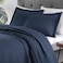 EXQ Home Quilt Set King Size Navy 3 PieceLightweight Soft Coverlet Modern Style Squares Pattern Bedspread Set1 Quilt2 Pillow Shams
