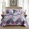 HoneiLife Quilt Set Twin Size 2 Piece Microfiber Quilts Reversible Bedspreads Patchwork Coverlets Floral Bedding Set All Season Quilts with Geometric and Little Rose Print PatternPurple