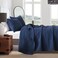 HORIMOTE HOME Quilt Set Queen Size Navy Blue Classic Geometric Spots Stitched Pattern PreWashed Microfiber Chic Rustic Look Ultra Soft Lightweight Quilted Bedspread for All Season 3 Pieces