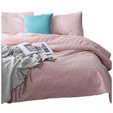 KASENTEX Quilted Coverlet Set Pre Washed Luxury Microfiber Soft Warm Bedding Solid Colors Bedspread Contemporary Design