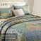 MaiuFun Cotton Bedspread Quilt Sets QueenFull Size Reversible Bohemian Floral Patchwork with Real Stitched Plaid Patterns 3Piece Bedding Coverlet for All Season 1 Quilt 2 Pillow Shams