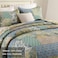 MaiuFun Cotton Bedspread Quilt Sets QueenFull Size Reversible Bohemian Floral Patchwork with Real Stitched Plaid Patterns 3Piece Bedding Coverlet for All Season 1 Quilt 2 Pillow Shams