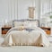 UOZZI BEDDING Oversized Ruffled Quilt Set 100 108in King Size Solid Shabby Chic Farmhouse Ruffles 3PC Quilted Bedding Rustic Coverlet Sets Lightweight Fluffy Summer Bedspread with Shams for Women Men