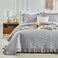UOZZI BEDDING Oversized Ruffled Quilt Set 70 88in Twin Size Solid Shabby Chic Farmhouse Ruffles 2PC Quilted Bedding Rustic Coverlet Sets Lightweight Fluffy Summer Bedspread with Shams for Women Men Gr