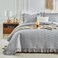 UOZZI BEDDING Oversized Ruffled Quilt Set 70 88in Twin Size Solid Shabby Chic Farmhouse Ruffles 2PC Quilted Bedding Rustic Coverlet Sets Lightweight Fluffy Summer Bedspread with Shams for Women Men Gr