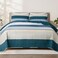 Whale Flotilla Full Queen Size Quilt Set Reversible Navy Blue Quilts Queen Size with 2 Pillow Shams Lightweight Boho Striped Bedspreads Coverlet Bedding Set for All Seasons