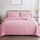 Whale Flotilla Soft Twin Quilt Bedding Set for All Seasons Elegant Vintage Damask Ultrasonic Quilts Set Lightweight Reversible Bedspread Coverlet Bed Cover with 1 Pillow Sham Pink