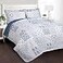 Lush Decor Monique 3 Piece Reversible Print Pattern Blue Quilt Set Full Queen
