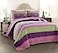 Lush Decor Royal Empire Reversible Cotton Quilt Set 3 Piece Set Full Queen Plum Striped Bedding Set Floral Quilt Queen Size Purple Bedding Boho Decor