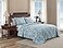 Tommy Bahama King Quilt Set Reversible Cotton Bedding with Matching Shams Coastal Bedspread Super Soft Bedding Set Turtle Cove Caribbean Blue King
