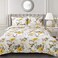 Lush Decor Penrose Floral 3 Piece Quilt Set FullQueen Yellow Gray