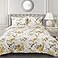 Lush Decor Penrose Floral 3 Piece Quilt Set King Yellow Gray
