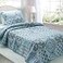 KASENTEX Twin Quilt Set Lightweight Bedspread CoverletCountryChic Printed PreWashed Quilt Bedding Set Microfiber Fabric Quilted Pattern BeddingLight Blue Paisley 86x68