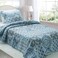 KASENTEX Twin Quilt Set Lightweight Bedspread CoverletCountryChic Printed PreWashed Quilt Bedding Set Microfiber Fabric Quilted Pattern BeddingLight Blue Paisley 86x68
