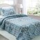 KASENTEX Twin Quilt Set Lightweight Bedspread CoverletCountryChic Printed PreWashed Quilt Bedding Set Microfiber Fabric Quilted Pattern BeddingLight Blue Paisley 86x68