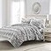 Lush Decor Belle Quilt Queen Size 3 Piece Set FullQueen Light Grey Ruffle Bedding Set Cute Quilt Coquette Decor Queen Bedding