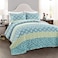 Lush Decor Bohemian Stripe Reversible Cotton Quilt Set 3 Piece Set King Blue Green Striped Bedding Set Blue Quilt King Size Boho Decor