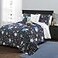 Lush Decor Universe Reversible Quilt Twin Size 4 Piece Set Navy Toddler Bedding Set Twin Quilt Space Themed Bedroom Decor