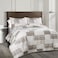 Lush Decor Greenville Reversible Cotton Quilt Queen Size 3 Piece Set FullQueen Taupe Cozy Cotton Bedding Set Queen Quilt Patchwork Quilts Farmhouse