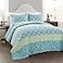 Lush Decor Bohemian Stripe Reversible Cotton Quilt Set 3 Piece Set Full Queen Blue Green Striped Bedding Set Blue Quilts Queen Size Boho Decor