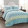 Lush Decor Bohemian Stripe Reversible Cotton Quilt Set 3 Piece Set Full Queen Blue Green Striped Bedding Set Blue Quilts Queen Size Boho Decor