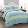 Lush Decor Bohemian Stripe Reversible Cotton Quilt Set 3 Piece Set Full Queen Blue Green Striped Bedding Set Blue Quilts Queen Size Boho Decor