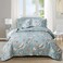 Junsey Beach Quilts Set Twin Size Ocean Theme Bedspreads3 Pcs Seashell Conch Starfish Coverlet Set Lightweight Reversible Bedding with Pillow ShamsBlue