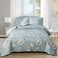 Junsey Beach Quilts Set Twin Size Ocean Theme Bedspreads3 Pcs Seashell Conch Starfish Coverlet Set Lightweight Reversible Bedding with Pillow ShamsBlue