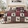 Great Bay Home Lodge Quilt Set 3Piece FullQueen Size Rustic Bedding Set Lightweight AllSeason Reversible Bedspread RedBlack