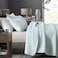 HORIMOTE HOME Quilt Set King Size Aqua Blue Classic Geometric Spots Stitched Pattern PreWashed Microfiber Chic Rustic Look Ultra Soft Lightweight Quilted Bedspread for All Season 3 Pieces
