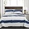 Lush Decor Jane Shibori Reversible Cotton Quilt King Size 3 Piece Set Navy Blue Bedding Set King Quilt Blue Quilts Modern Decor