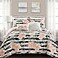 Lush Decor Amara Watercolor Rose 5 Piece Quilt Set Black Dusty Rose Full Queen