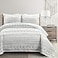 Lush Decor Hygge Geo Pattern Striped 3 Piece Quilt Bedding Set King Gray White