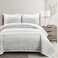 Lush Decor Hygge Geo Pattern Striped 3 Piece Quilt Bedding Set King Gray White