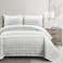 Lush Decor Hygge Geo Pattern Striped 3 Piece Quilt Bedding Set King Gray White
