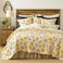 DaDa Bedding Botanical Floral Bedspread Quilt Yellow Fleur Golden Yellow Spring Time Tulips Quilted Coverlet Set Scalloped Edges Bright Vibrant Ivory Cream King Size 3Pieces