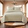 Brandream Luxury Beige Quilt Bedding Set King Size Cotton Luxury Elegant Medallion Matelasse Coverlet Set 3Piece