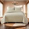 Brandream Luxury Beige Quilt Bedding Set King Size Cotton Luxury Elegant Medallion Matelasse Coverlet Set 3Piece