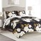 Lush Decor Zinnia Floral 3 Piece Quilt Set King BlackGold