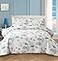 CHESITY 3Piece Ocean Quilts Set FullQueen Size Beach Bedspread Lightweight Coastal Bedding Reversible Bedding Cover Nautical Coverlet Set Seaweed Coral Beach Conch Sheet90x90