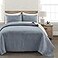 Lush Decor Solid Kantha Pick Stitch Yarn Dyed Cotton Quilt King Size 3 Piece Set Navy Off White Bedding Set King Quilt Lightweight Quilts